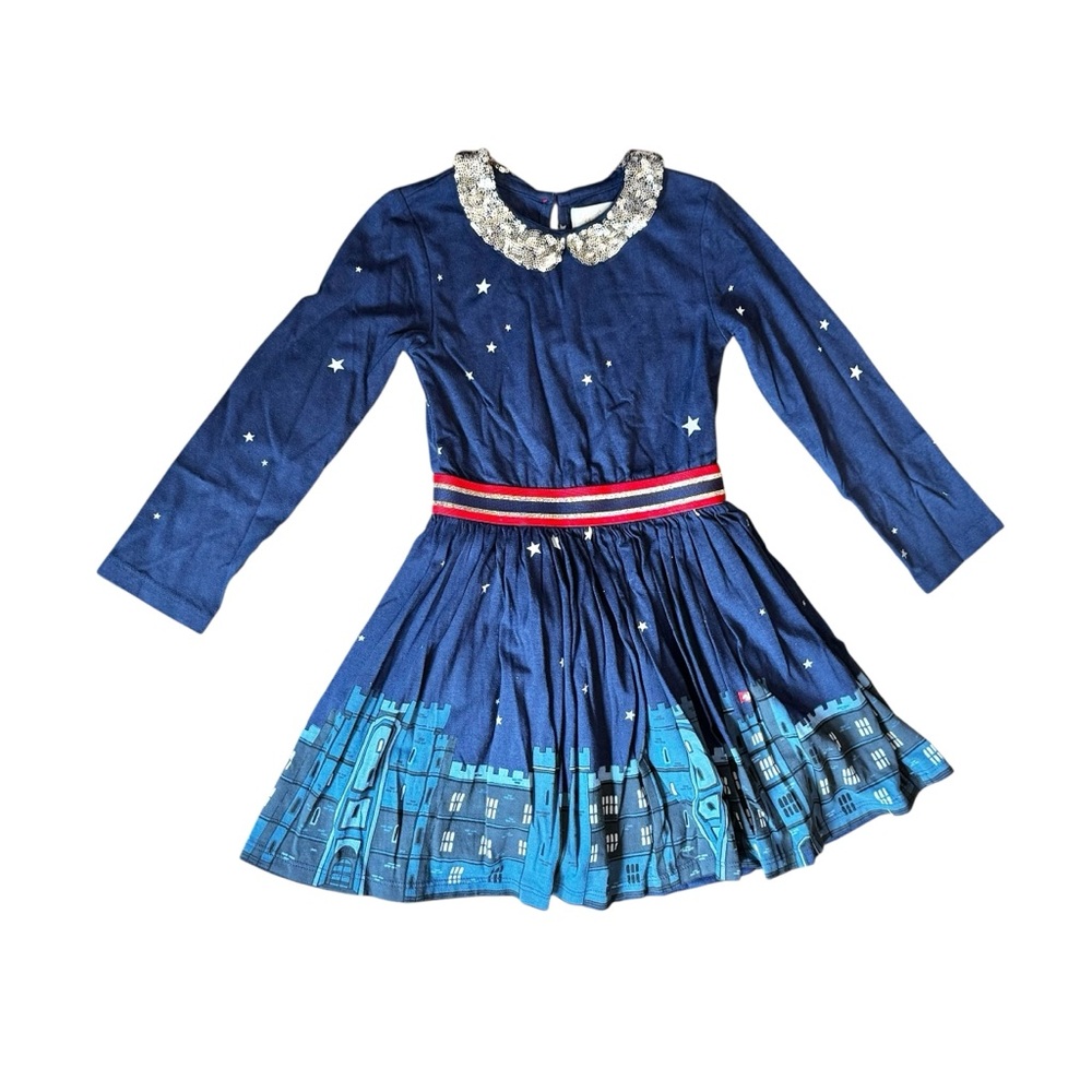 Mini Boden Limited Edition Roald Dahl BFG Blue Starry Night Dress 3-4.y